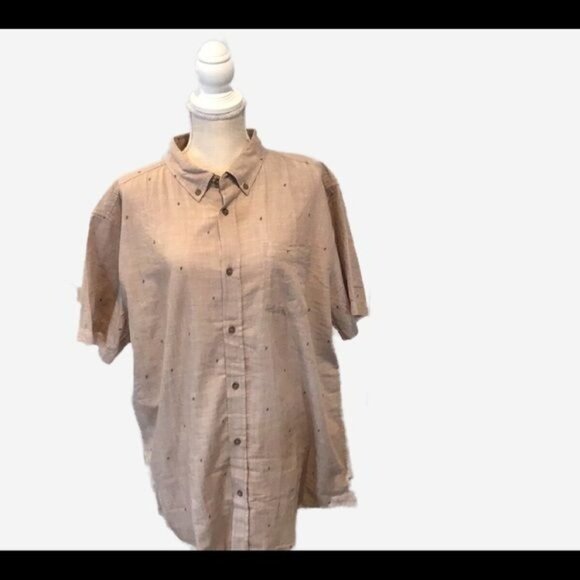 PrAna Button Collar Sparrow Bermuda Chambray Short Sleeve Shirt XL Slim Fit NWT - Picture 2 of 5